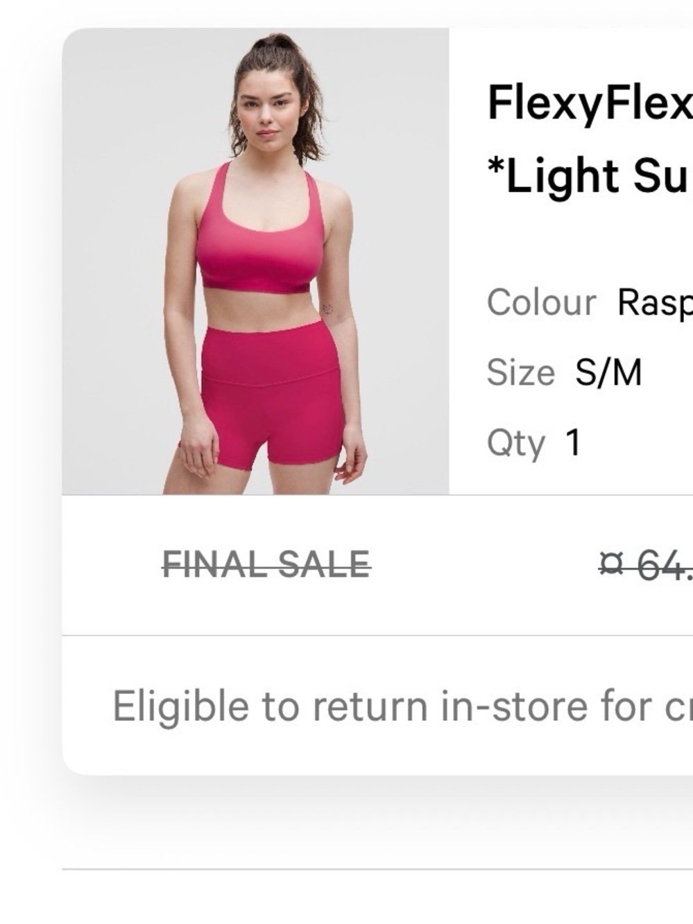 FlexyFlex Strappy Yoga Bra - Raspberry Coulis Lululemon